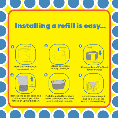 Diaper Pail Refills Compatible with Dekor PLUS, 5 Pack