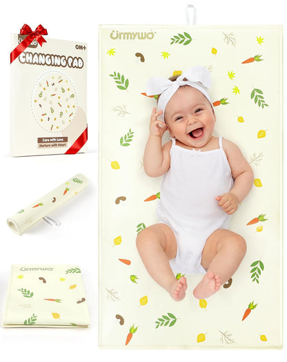 Baby Portable Diaper Changing Pad - Waterproof & Wipeable Changing Mat with PU Leather - Soft Comfortable - Foldable Travel Bag & Camping Mat - Newborn Essentials Must Haves - Baby Shower Gifts