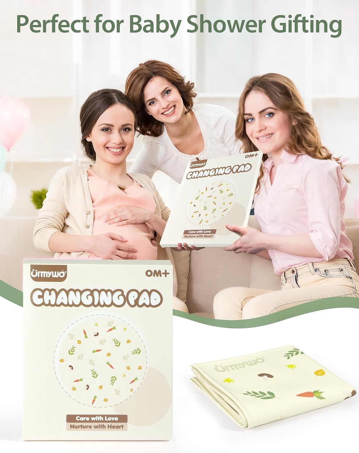 Baby Portable Diaper Changing Pad - Waterproof & Wipeable Changing Mat with PU Leather - Soft Comfortable - Foldable Travel Bag & Camping Mat - Newborn Essentials Must Haves - Baby Shower Gifts