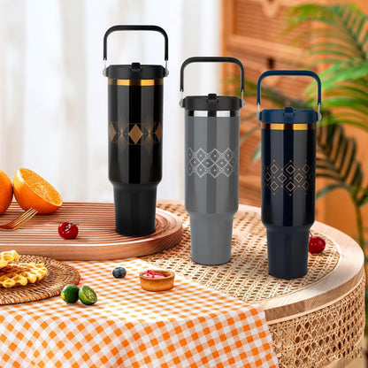 40 oz Insulated Tumbler with Top Handle and Flip Straw | Vacuum Insulated Stainless Steel Cup with Leak-Proof Lid, Sweat-Free, Fits Cup Holder, Keeps Ice Cold up to 30 Hours