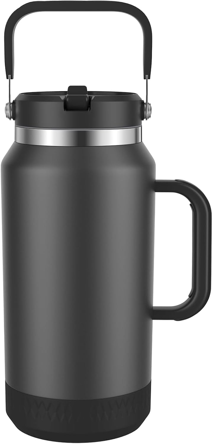 40 oz Insulated Tumbler with Top Handle and Flip Straw | Vacuum Insulated Stainless Steel Cup with Leak-Proof Lid, Sweat-Free, Fits Cup Holder, Keeps Ice Cold up to 30 Hours