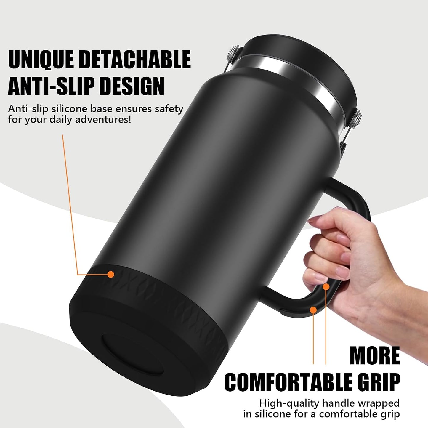 40 oz Insulated Tumbler with Top Handle and Flip Straw | Vacuum Insulated Stainless Steel Cup with Leak-Proof Lid, Sweat-Free, Fits Cup Holder, Keeps Ice Cold up to 30 Hours