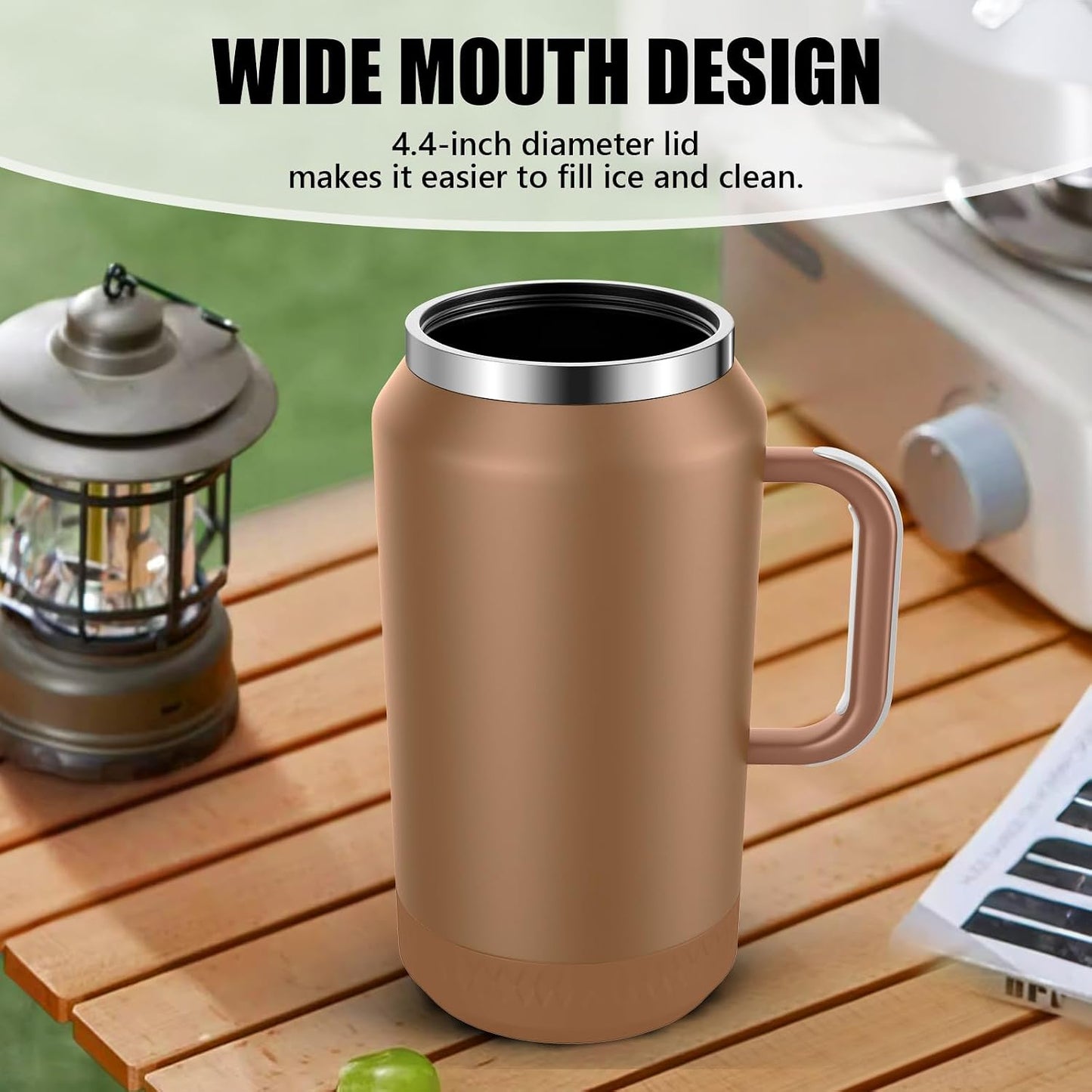 40 oz Insulated Tumbler with Top Handle and Flip Straw | Vacuum Insulated Stainless Steel Cup with Leak-Proof Lid, Sweat-Free, Fits Cup Holder, Keeps Ice Cold up to 30 Hours