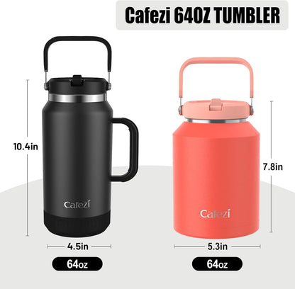 40 oz Insulated Tumbler with Top Handle and Flip Straw | Vacuum Insulated Stainless Steel Cup with Leak-Proof Lid, Sweat-Free, Fits Cup Holder, Keeps Ice Cold up to 30 Hours