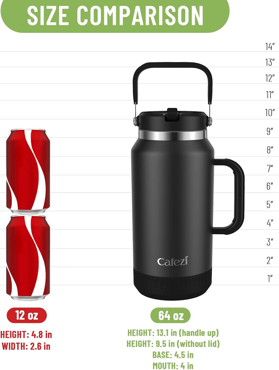 40 oz Insulated Tumbler with Top Handle and Flip Straw | Vacuum Insulated Stainless Steel Cup with Leak-Proof Lid, Sweat-Free, Fits Cup Holder, Keeps Ice Cold up to 30 Hours