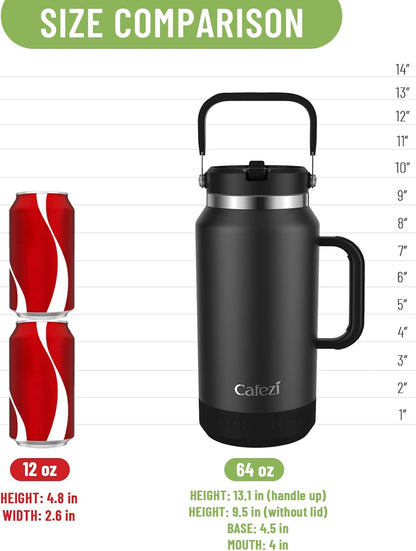 40 oz Insulated Tumbler with Top Handle and Flip Straw | Vacuum Insulated Stainless Steel Cup with Leak-Proof Lid, Sweat-Free, Fits Cup Holder, Keeps Ice Cold up to 30 Hours