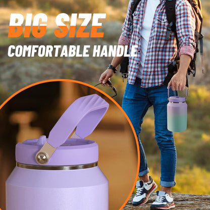 40 oz Insulated Tumbler with Top Handle and Flip Straw | Vacuum Insulated Stainless Steel Cup with Leak-Proof Lid, Sweat-Free, Fits Cup Holder, Keeps Ice Cold up to 30 Hours