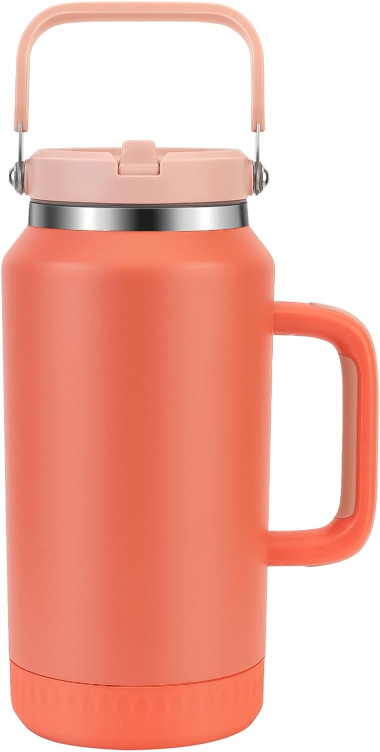 40 oz Insulated Tumbler with Top Handle and Flip Straw | Vacuum Insulated Stainless Steel Cup with Leak-Proof Lid, Sweat-Free, Fits Cup Holder, Keeps Ice Cold up to 30 Hours