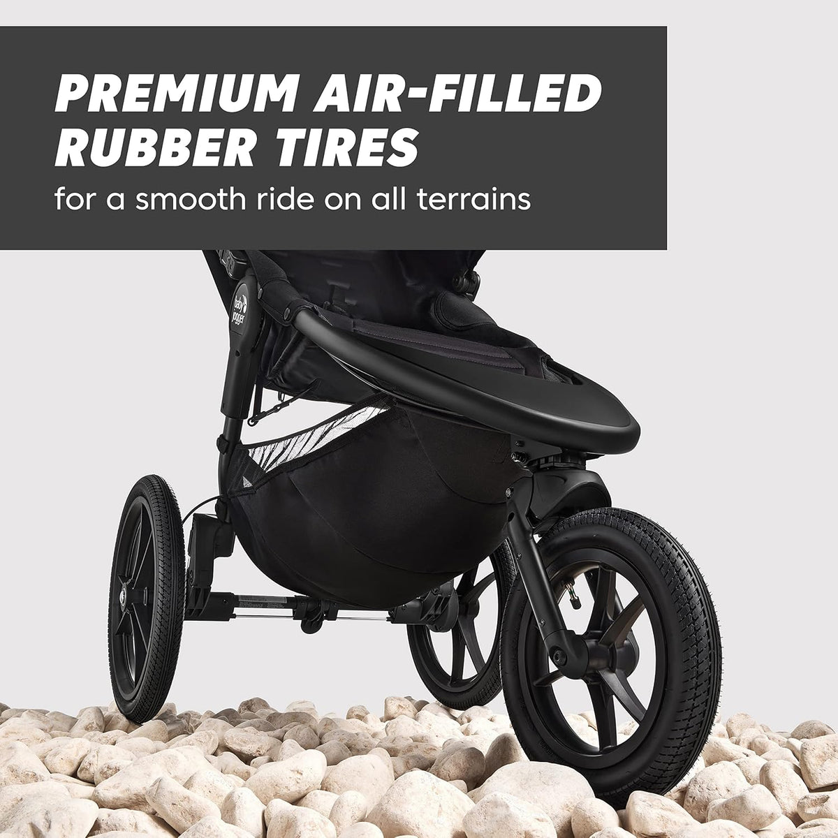 ® Summit X3 3-Wheel Jogging Stroller with Hand Brake, Baby Stroller with One-Hand Compact Fold, All-Wheel Suspension for Running, Jogging, and Everyday Outings, Midnight Black