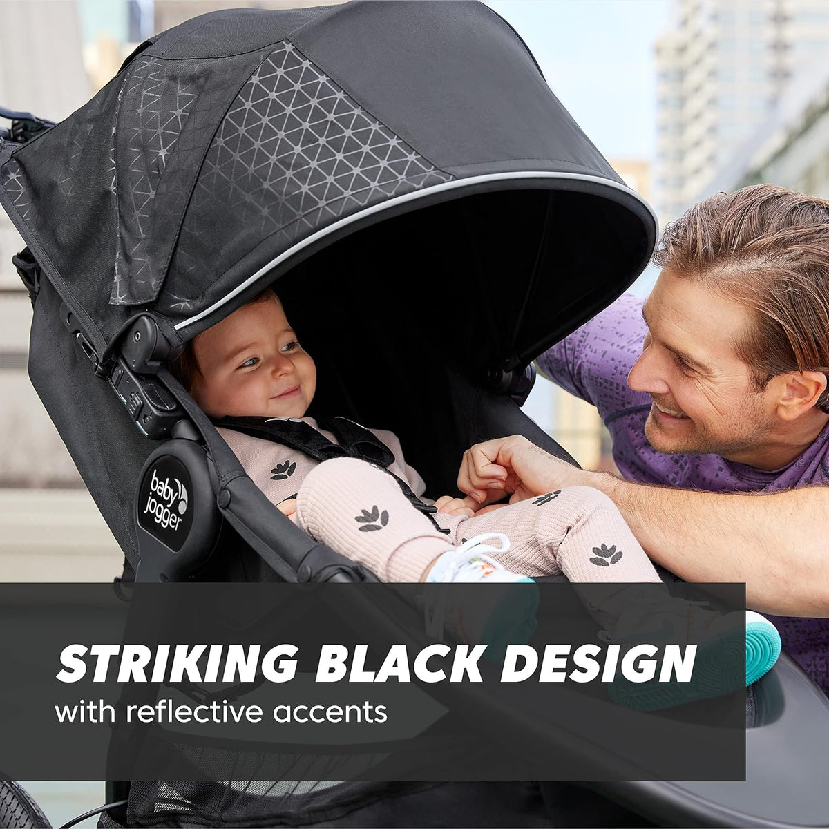 ® Summit X3 3-Wheel Jogging Stroller with Hand Brake, Baby Stroller with One-Hand Compact Fold, All-Wheel Suspension for Running, Jogging, and Everyday Outings, Midnight Black