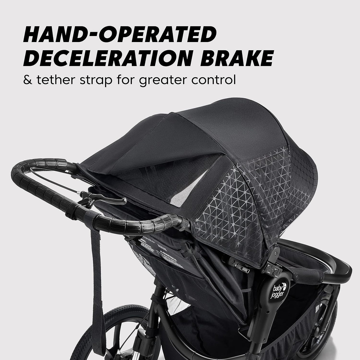 ® Summit X3 3-Wheel Jogging Stroller with Hand Brake, Baby Stroller with One-Hand Compact Fold, All-Wheel Suspension for Running, Jogging, and Everyday Outings, Midnight Black