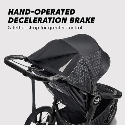 ® Summit X3 3-Wheel Jogging Stroller with Hand Brake, Baby Stroller with One-Hand Compact Fold, All-Wheel Suspension for Running, Jogging, and Everyday Outings, Midnight Black