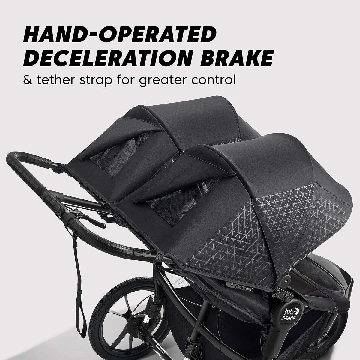® Summit X3 3-Wheel Jogging Stroller with Hand Brake, Baby Stroller with One-Hand Compact Fold, All-Wheel Suspension for Running, Jogging, and Everyday Outings, Midnight Black
