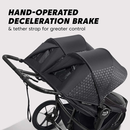 ® Summit X3 3-Wheel Jogging Stroller with Hand Brake, Baby Stroller with One-Hand Compact Fold, All-Wheel Suspension for Running, Jogging, and Everyday Outings, Midnight Black