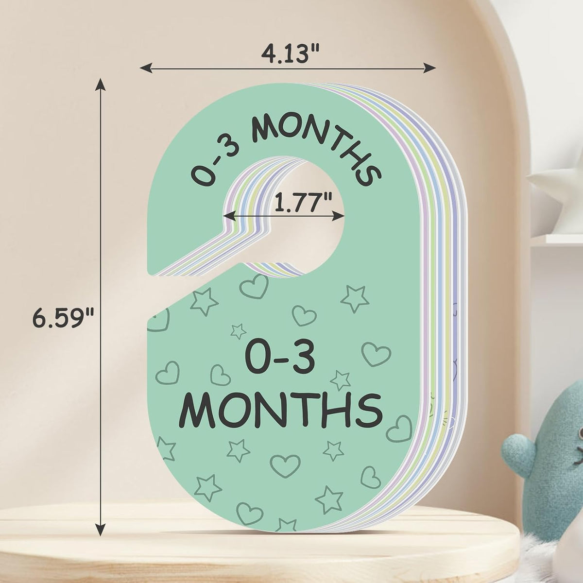 Baby Closet Dividers for Clothes Organizer, 8 PCS Double-Sided Cute Hanger Dividers for Newborn to Toddler, Baby Clothes Size Dividers for Boys & Girls