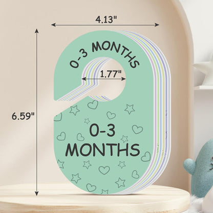Baby Closet Dividers for Clothes Organizer, 8 PCS Double-Sided Cute Hanger Dividers for Newborn to Toddler, Baby Clothes Size Dividers for Boys & Girls