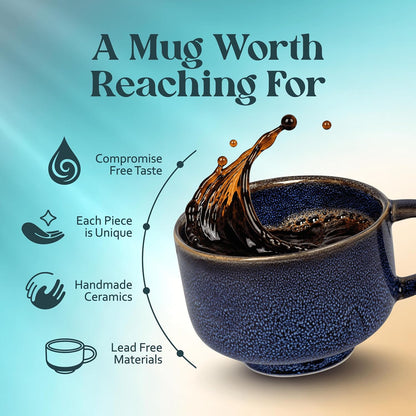 Ceramic Coffee Mug - Ceramic Cup with Handle - 16 oz Coffee Mugs, Cute Mug - Large Mug - Microwave & Dishwasher Safe - Gifts For Women Men Him Her - 16oz - Horizon