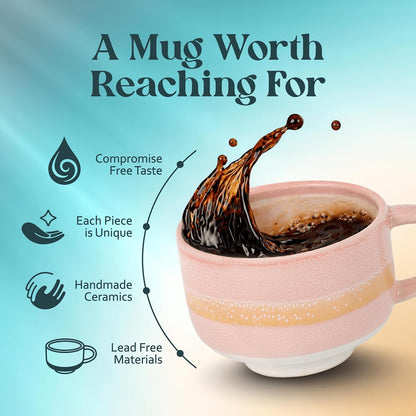 Ceramic Coffee Mug - Ceramic Cup with Handle - 16 oz Coffee Mugs, Cute Mug - Large Mug - Microwave & Dishwasher Safe - Gifts For Women Men Him Her - 16oz - Horizon