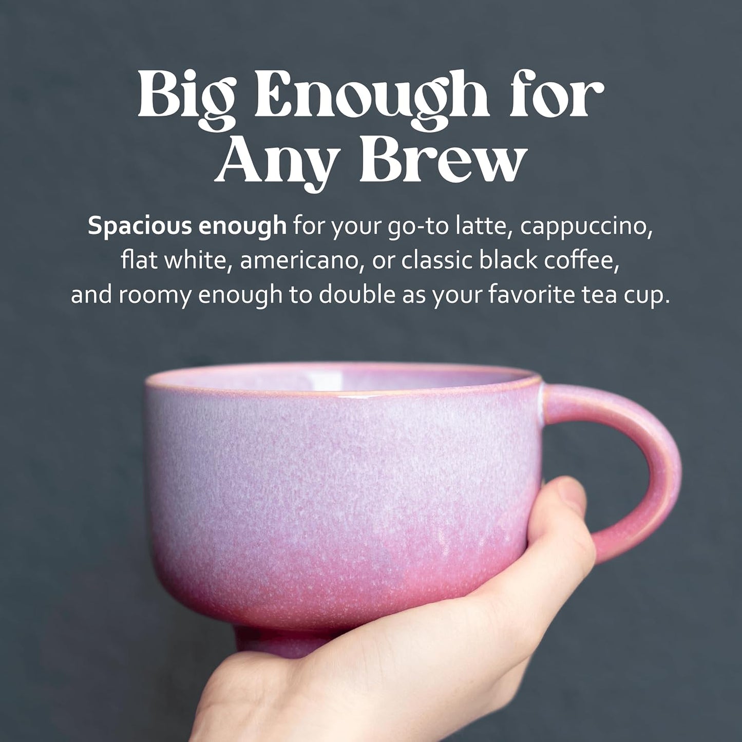 Ceramic Coffee Mug - Ceramic Cup with Handle - 16 oz Coffee Mugs, Cute Mug - Large Mug - Microwave & Dishwasher Safe - Gifts For Women Men Him Her - 16oz - Horizon