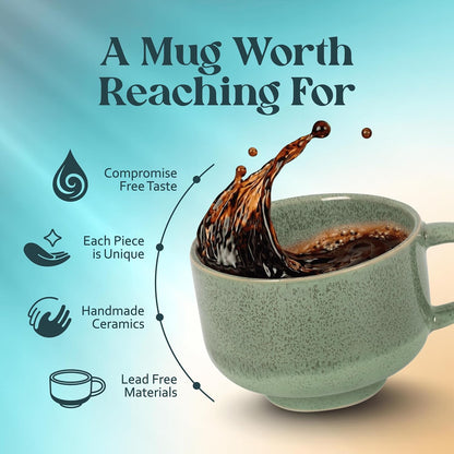 Ceramic Coffee Mug - Ceramic Cup with Handle - 16 oz Coffee Mugs, Cute Mug - Large Mug - Microwave & Dishwasher Safe - Gifts For Women Men Him Her - 16oz - Horizon