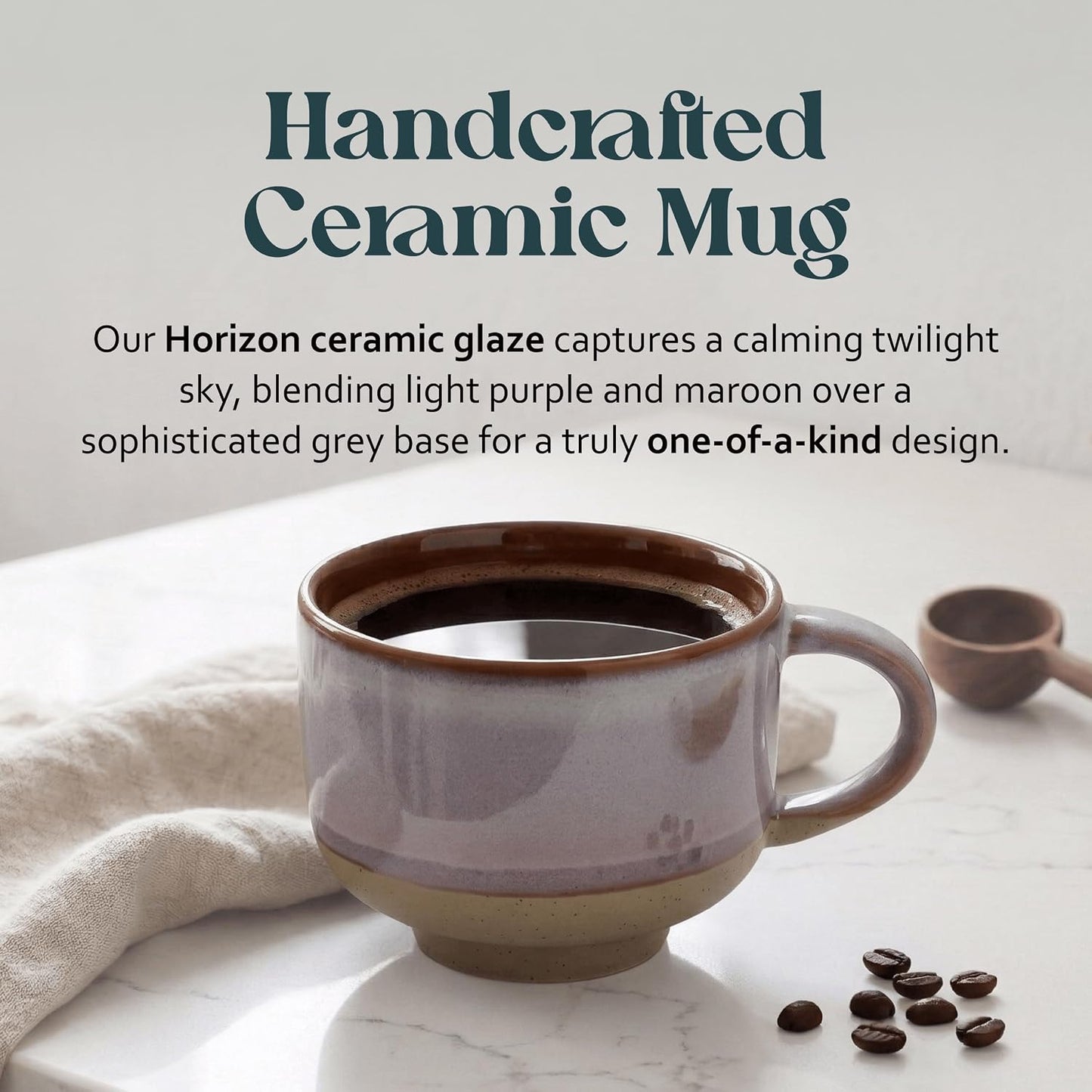 Ceramic Coffee Mug - Ceramic Cup with Handle - 16 oz Coffee Mugs, Cute Mug - Large Mug - Microwave & Dishwasher Safe - Gifts For Women Men Him Her - 16oz - Horizon