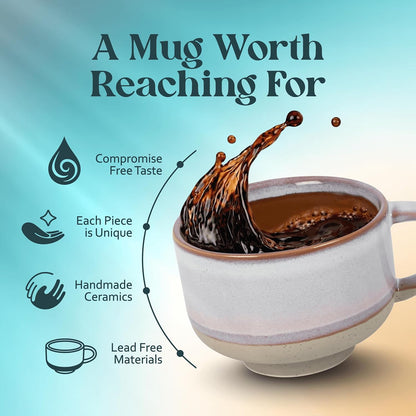Ceramic Coffee Mug - Ceramic Cup with Handle - 16 oz Coffee Mugs, Cute Mug - Large Mug - Microwave & Dishwasher Safe - Gifts For Women Men Him Her - 16oz - Horizon