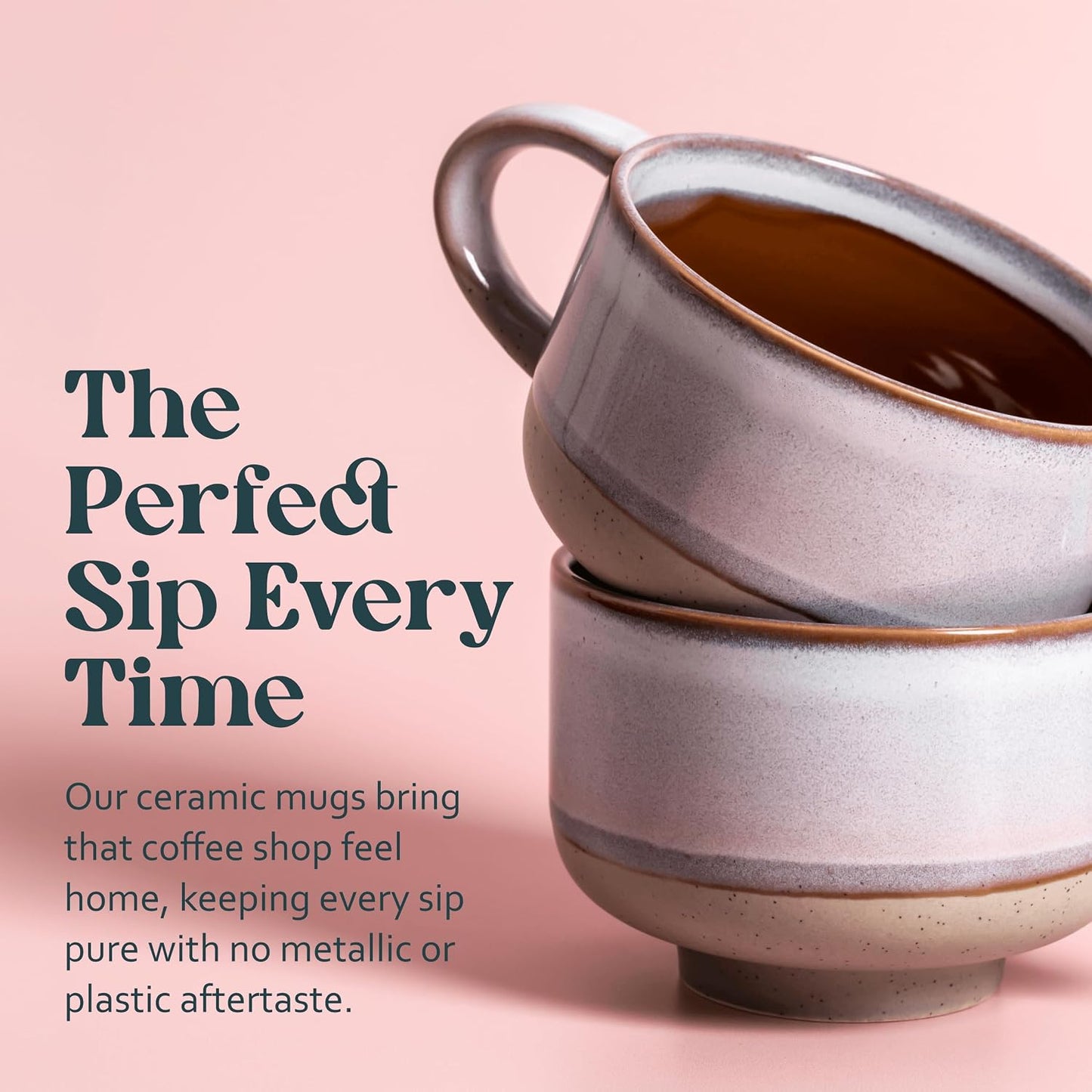 Ceramic Coffee Mug - Ceramic Cup with Handle - 16 oz Coffee Mugs, Cute Mug - Large Mug - Microwave & Dishwasher Safe - Gifts For Women Men Him Her - 16oz - Horizon