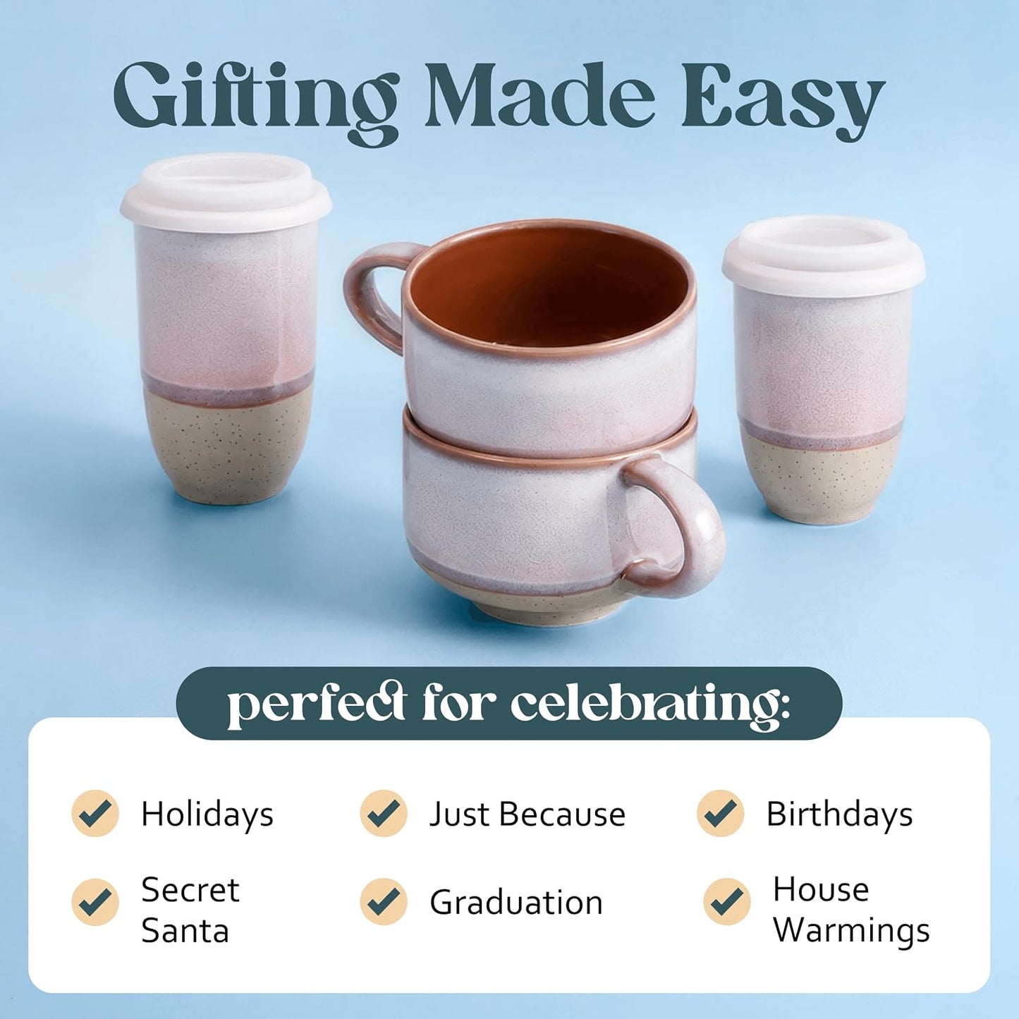 Ceramic Coffee Mug - Ceramic Cup with Handle - 16 oz Coffee Mugs, Cute Mug - Large Mug - Microwave & Dishwasher Safe - Gifts For Women Men Him Her - 16oz - Horizon