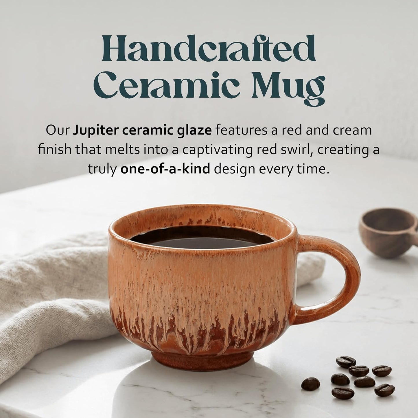Ceramic Coffee Mug - Ceramic Cup with Handle - 16 oz Coffee Mugs, Cute Mug - Large Mug - Microwave & Dishwasher Safe - Gifts For Women Men Him Her - 16oz - Horizon