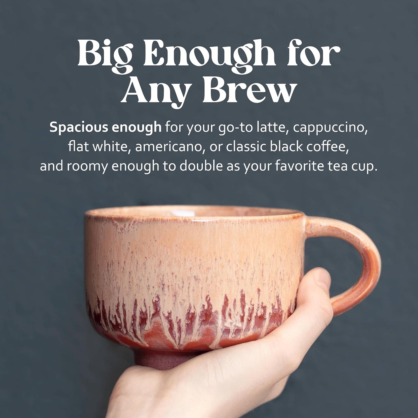 Ceramic Coffee Mug - Ceramic Cup with Handle - 16 oz Coffee Mugs, Cute Mug - Large Mug - Microwave & Dishwasher Safe - Gifts For Women Men Him Her - 16oz - Horizon