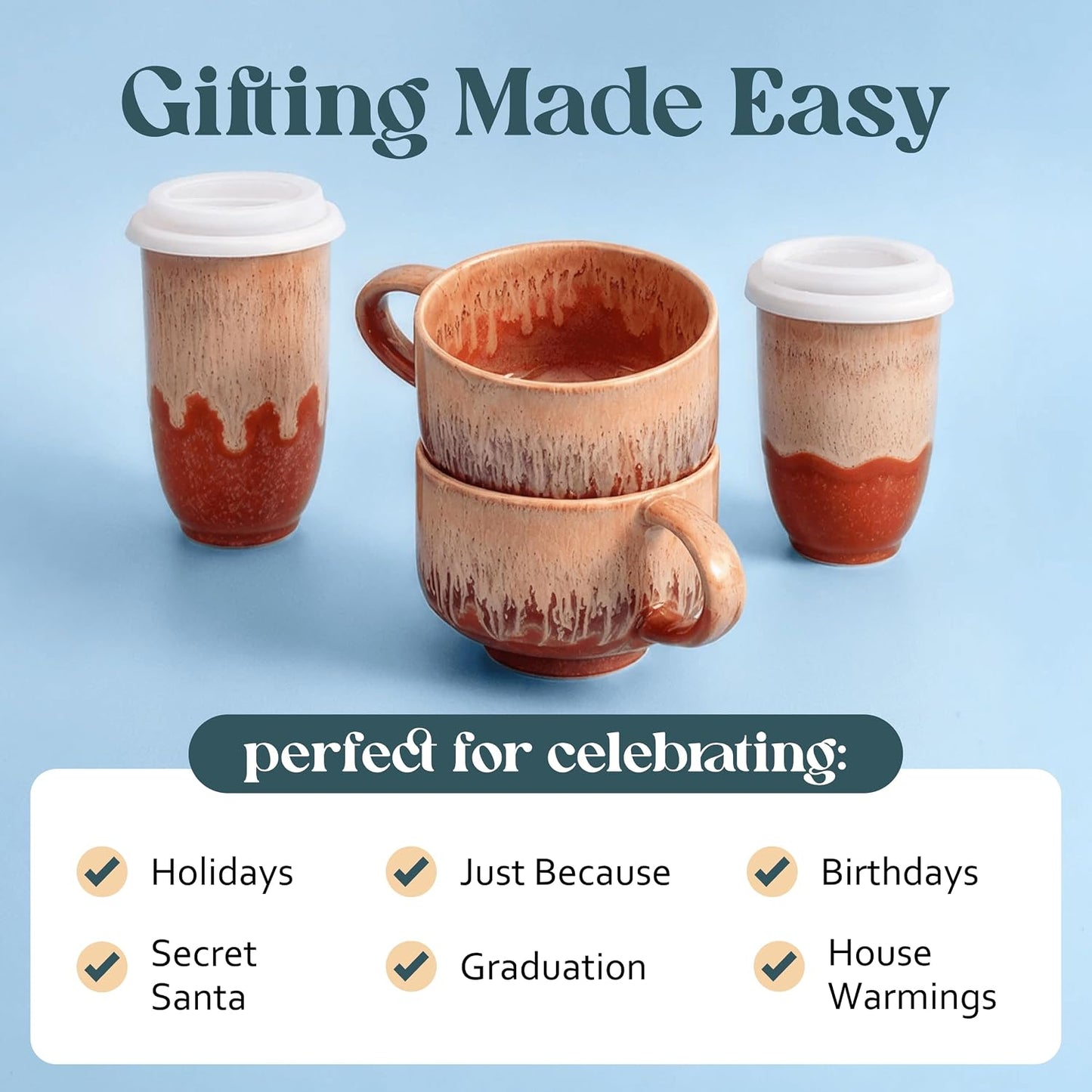 Ceramic Coffee Mug - Ceramic Cup with Handle - 16 oz Coffee Mugs, Cute Mug - Large Mug - Microwave & Dishwasher Safe - Gifts For Women Men Him Her - 16oz - Horizon