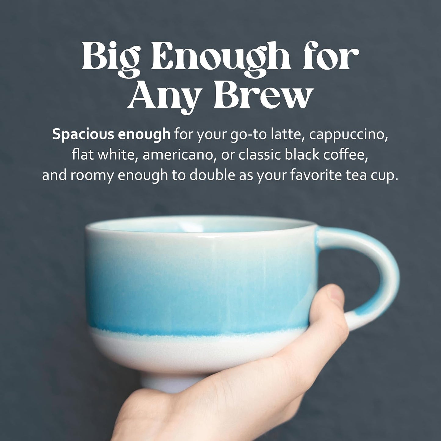 Ceramic Coffee Mug - Ceramic Cup with Handle - 16 oz Coffee Mugs, Cute Mug - Large Mug - Microwave & Dishwasher Safe - Gifts For Women Men Him Her - 16oz - Horizon