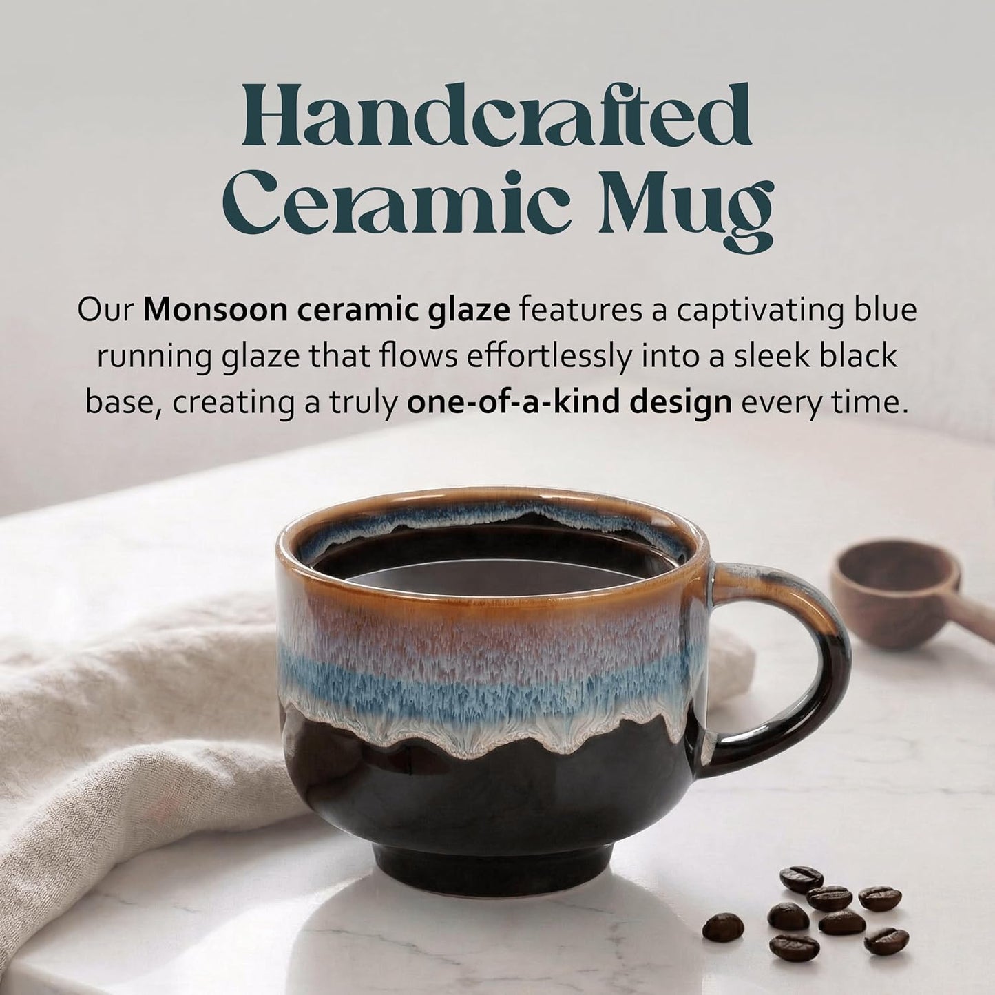 Ceramic Coffee Mug - Ceramic Cup with Handle - 16 oz Coffee Mugs, Cute Mug - Large Mug - Microwave & Dishwasher Safe - Gifts For Women Men Him Her - 16oz - Horizon