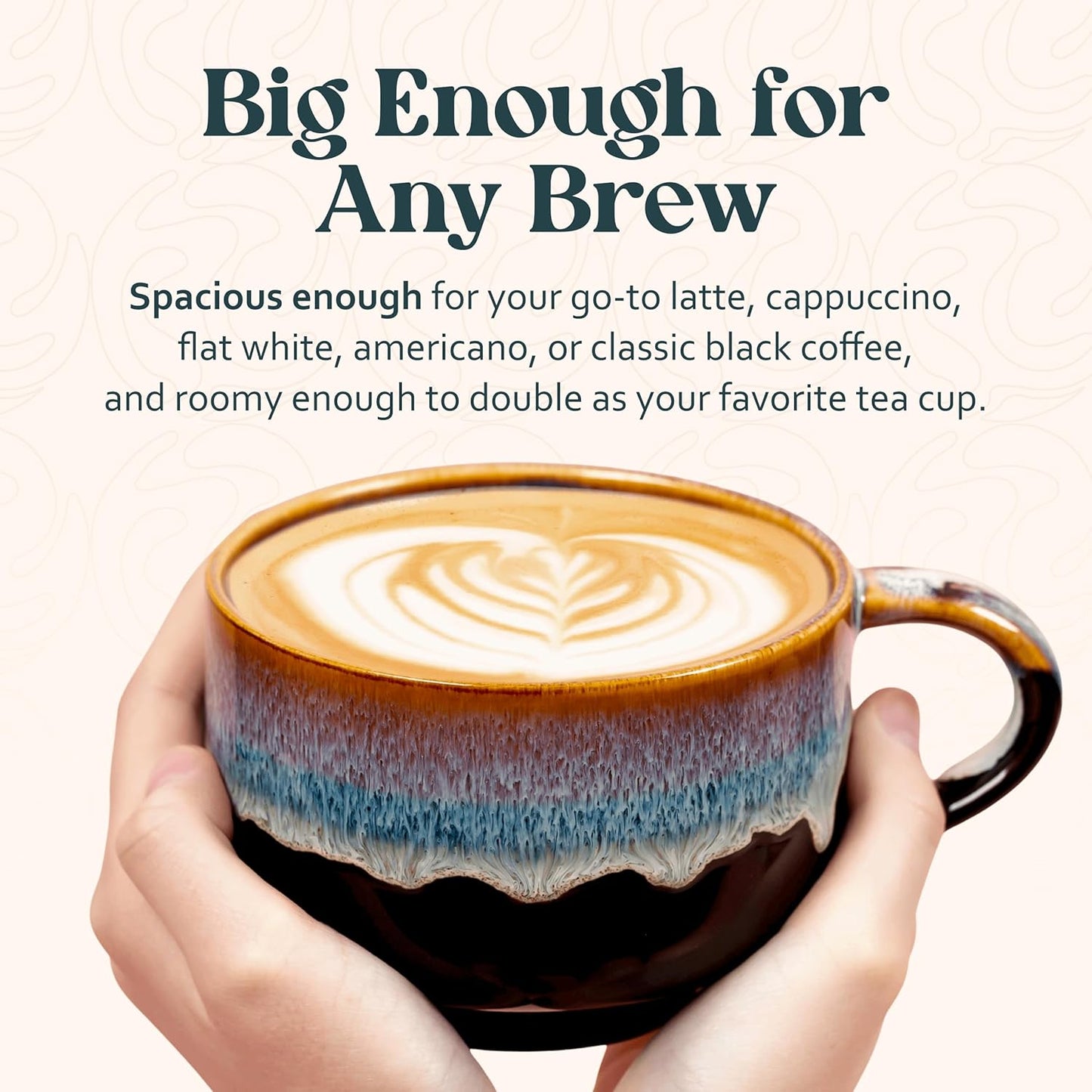 Ceramic Coffee Mug - Ceramic Cup with Handle - 16 oz Coffee Mugs, Cute Mug - Large Mug - Microwave & Dishwasher Safe - Gifts For Women Men Him Her - 16oz - Horizon