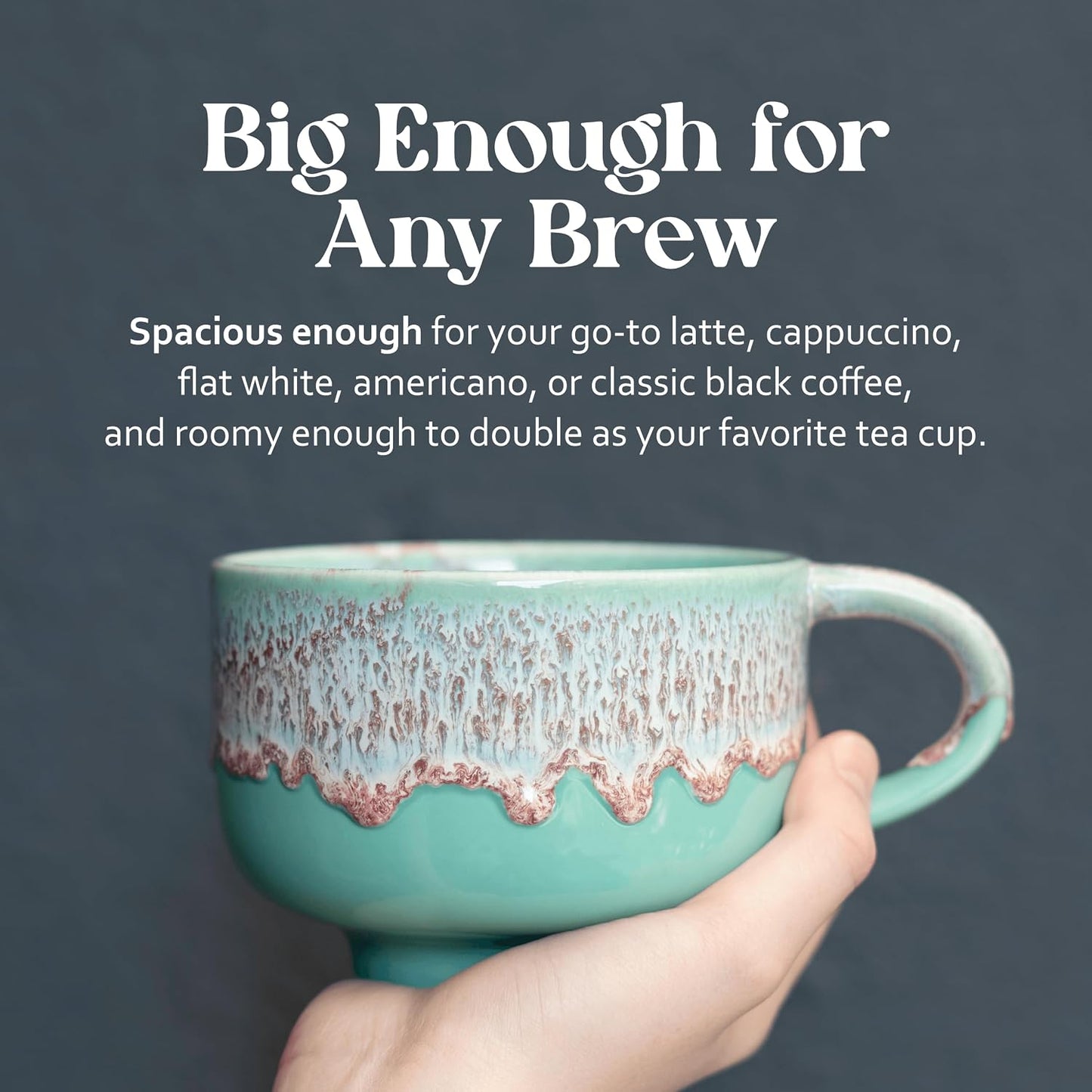 Ceramic Coffee Mug - Ceramic Cup with Handle - 16 oz Coffee Mugs, Cute Mug - Large Mug - Microwave & Dishwasher Safe - Gifts For Women Men Him Her - 16oz - Horizon