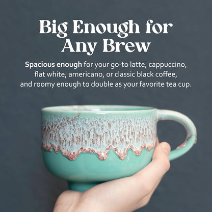 Ceramic Coffee Mug - Ceramic Cup with Handle - 16 oz Coffee Mugs, Cute Mug - Large Mug - Microwave & Dishwasher Safe - Gifts For Women Men Him Her - 16oz - Horizon