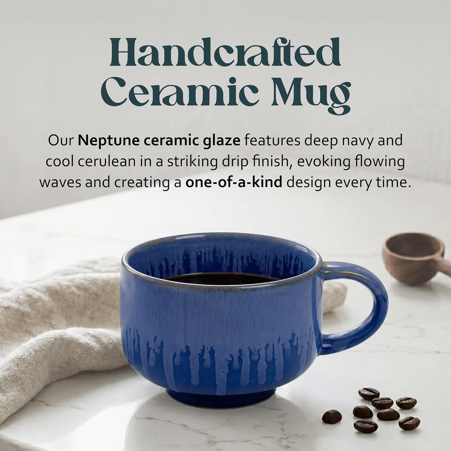 Ceramic Coffee Mug - Ceramic Cup with Handle - 16 oz Coffee Mugs, Cute Mug - Large Mug - Microwave & Dishwasher Safe - Gifts For Women Men Him Her - 16oz - Horizon