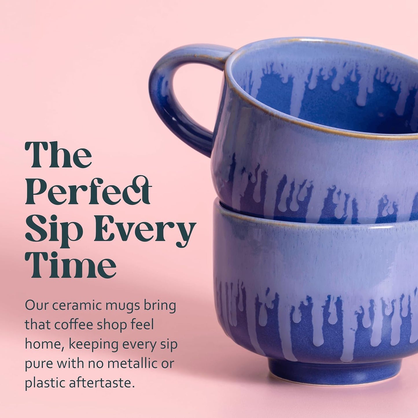 Ceramic Coffee Mug - Ceramic Cup with Handle - 16 oz Coffee Mugs, Cute Mug - Large Mug - Microwave & Dishwasher Safe - Gifts For Women Men Him Her - 16oz - Horizon