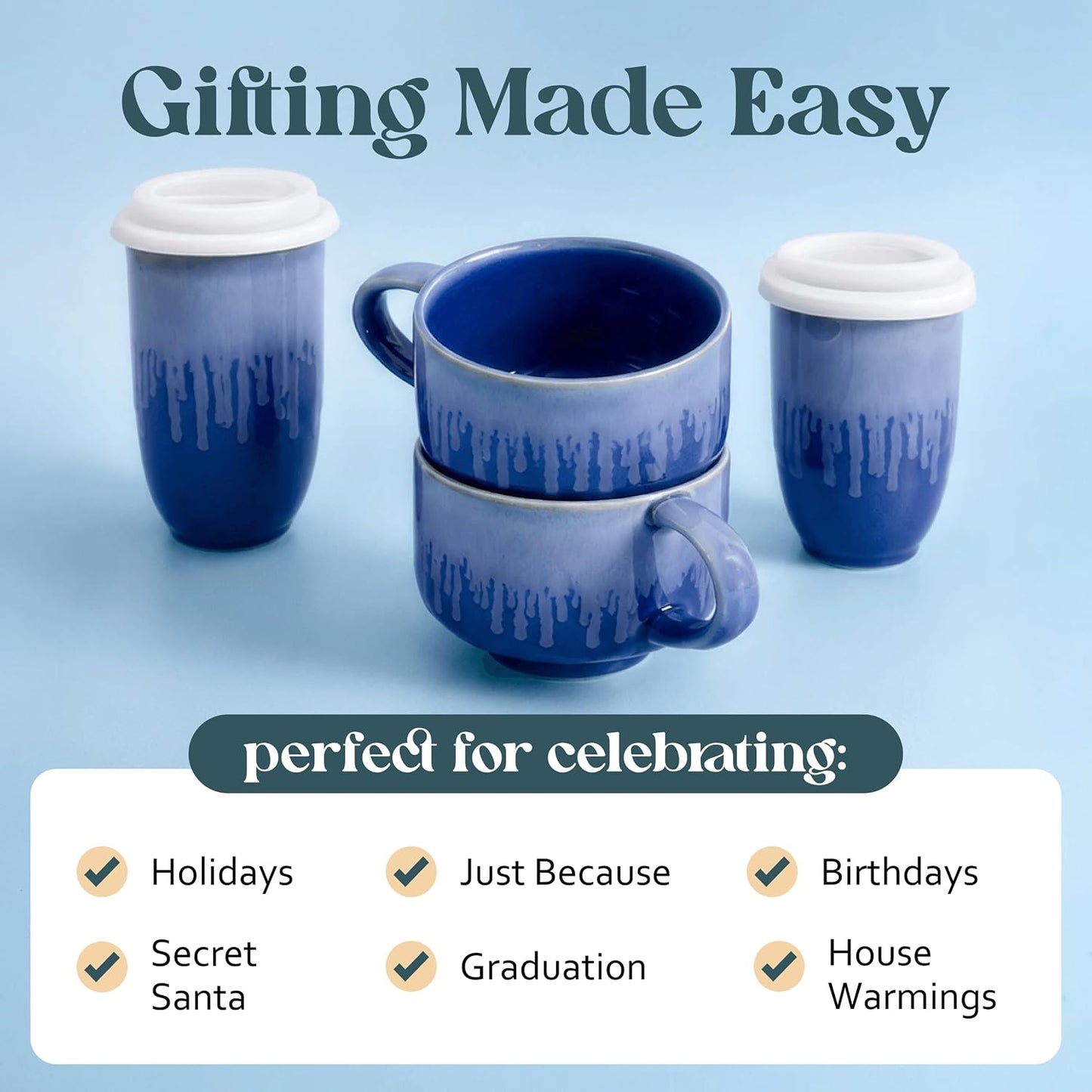 Ceramic Coffee Mug - Ceramic Cup with Handle - 16 oz Coffee Mugs, Cute Mug - Large Mug - Microwave & Dishwasher Safe - Gifts For Women Men Him Her - 16oz - Horizon