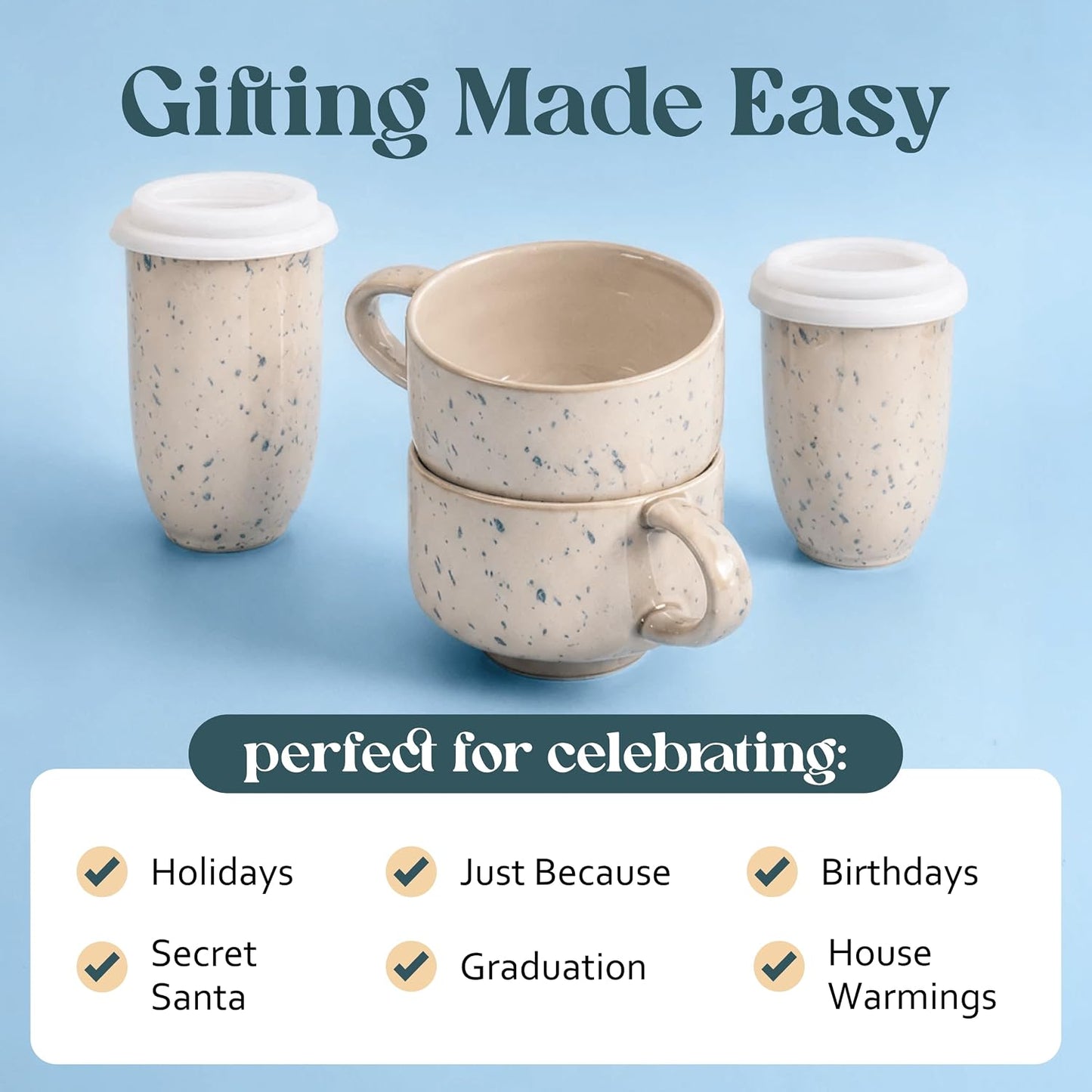 Ceramic Coffee Mug - Ceramic Cup with Handle - 16 oz Coffee Mugs, Cute Mug - Large Mug - Microwave & Dishwasher Safe - Gifts For Women Men Him Her - 16oz - Horizon