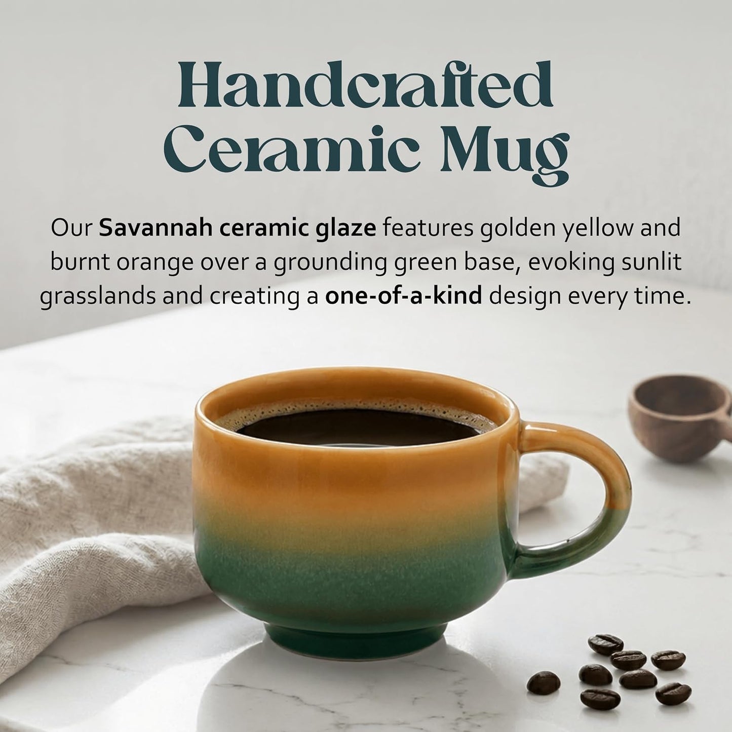 Ceramic Coffee Mug - Ceramic Cup with Handle - 16 oz Coffee Mugs, Cute Mug - Large Mug - Microwave & Dishwasher Safe - Gifts For Women Men Him Her - 16oz - Horizon