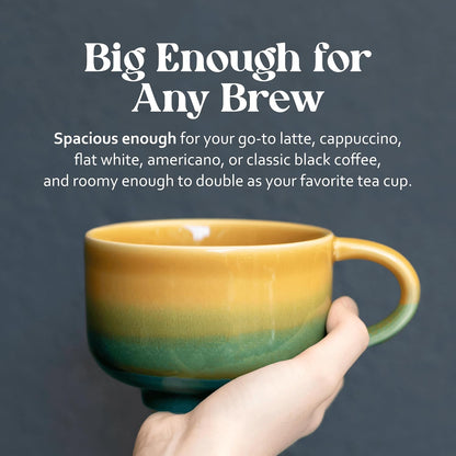 Ceramic Coffee Mug - Ceramic Cup with Handle - 16 oz Coffee Mugs, Cute Mug - Large Mug - Microwave & Dishwasher Safe - Gifts For Women Men Him Her - 16oz - Horizon