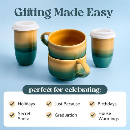 Ceramic Coffee Mug - Ceramic Cup with Handle - 16 oz Coffee Mugs, Cute Mug - Large Mug - Microwave & Dishwasher Safe - Gifts For Women Men Him Her - 16oz - Horizon