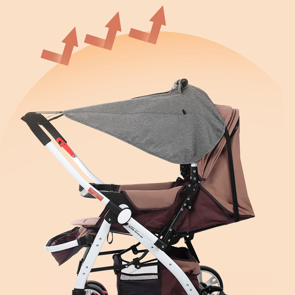 Stroller Sun Shade Waterproof Stroller Cover for Sun with Viewing Window for High View Strollers Black