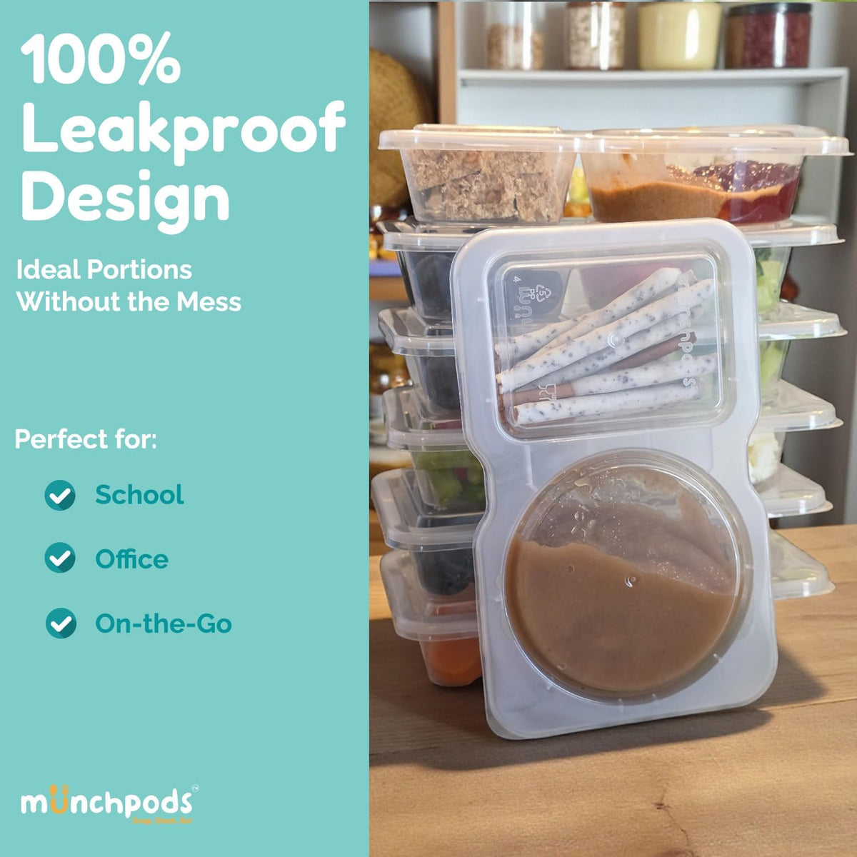 Reusable Snack Containers with Lids 10 Pack (20 Pieces) Portion control, Snack Pack Containers 2 Double Compartment Snack Containers for Kids On the Go Meals, Camping Snack Tray Prep
