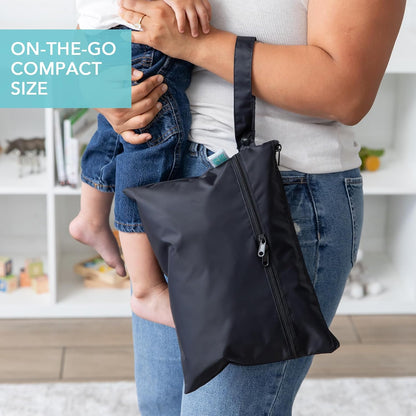 Roamio Waterproof Wet Bag for Baby, Travel, Swim Suit, Cloth Diapers, Pump Parts, Pool, Beach, Gym Clothes, Toiletry, Hook to Stroller, Daycare, Zip Reusable Wetdry Packing Pouch, Multi Check - Colors A