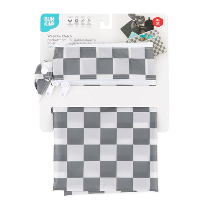 Roamio Waterproof Wet Bag for Baby, Travel, Swim Suit, Cloth Diapers, Pump Parts, Pool, Beach, Gym Clothes, Toiletry, Hook to Stroller, Daycare, Zip Reusable Wetdry Packing Pouch, Multi Check - Colors A
