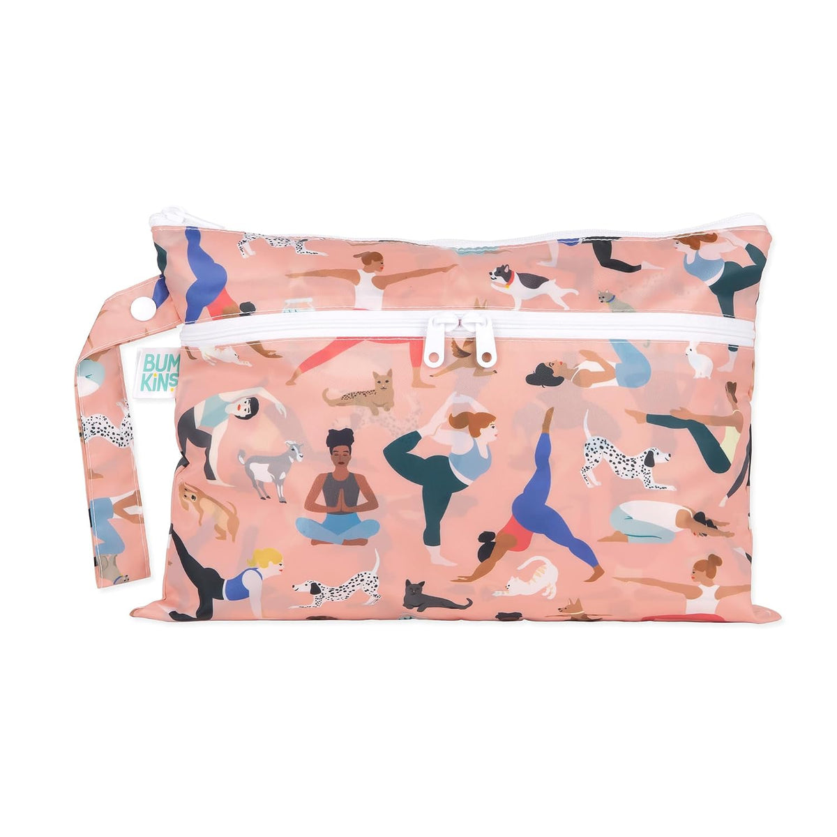 Roamio Waterproof Wet Bag for Baby, Travel, Swim Suit, Cloth Diapers, Pump Parts, Pool, Beach, Gym Clothes, Toiletry, Hook to Stroller, Daycare, Zip Reusable Wetdry Packing Pouch, Multi Check - Colors A