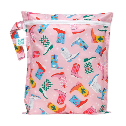 Roamio Waterproof Wet Bag for Baby, Travel, Swim Suit, Cloth Diapers, Pump Parts, Pool, Beach, Gym Clothes, Toiletry, Hook to Stroller, Daycare, Zip Reusable Wetdry Packing Pouch, Multi Check - Colors A