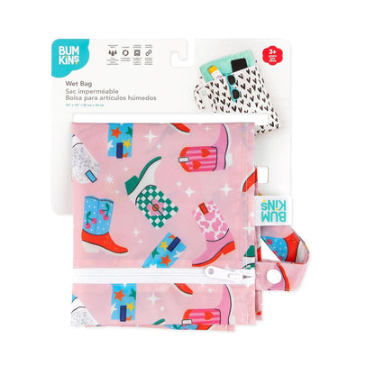 Roamio Waterproof Wet Bag for Baby, Travel, Swim Suit, Cloth Diapers, Pump Parts, Pool, Beach, Gym Clothes, Toiletry, Hook to Stroller, Daycare, Zip Reusable Wetdry Packing Pouch, Multi Check - Colors A